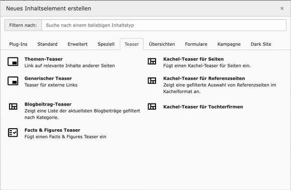 TYPO3 Screenshow CE Wizard Teaser
